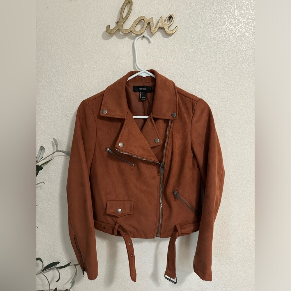 Forever 21 Biker Jacket - Burnt Orange